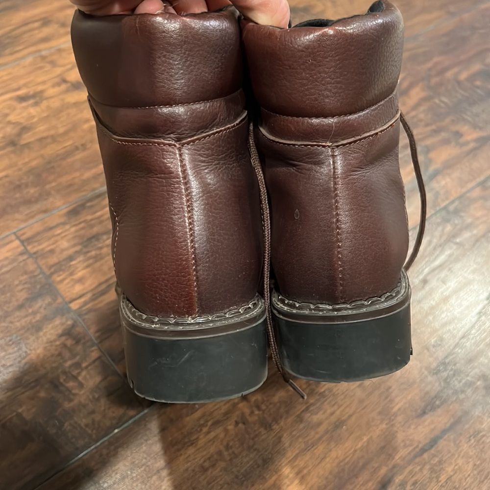 Sorel Sedona leather boots size 8 in EUC brown and black lace up combat boots - Picture 2 of 11